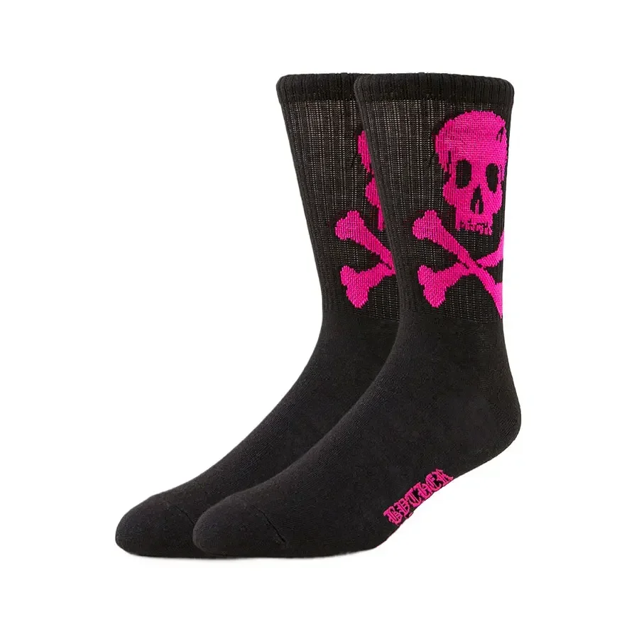 2Pairs Novelty Funny Skull Tube Socks for Men Women Unisex Street Skateboard Style