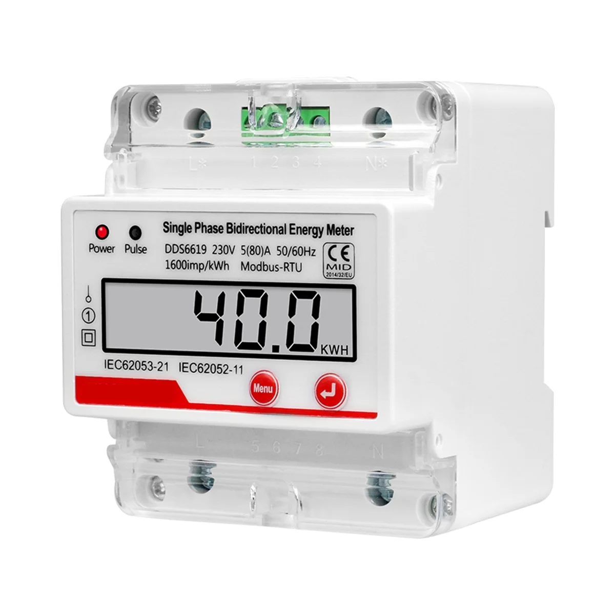 

230 В переменного тока, 4P, однофазный двунаправленный счетчик электроэнергии