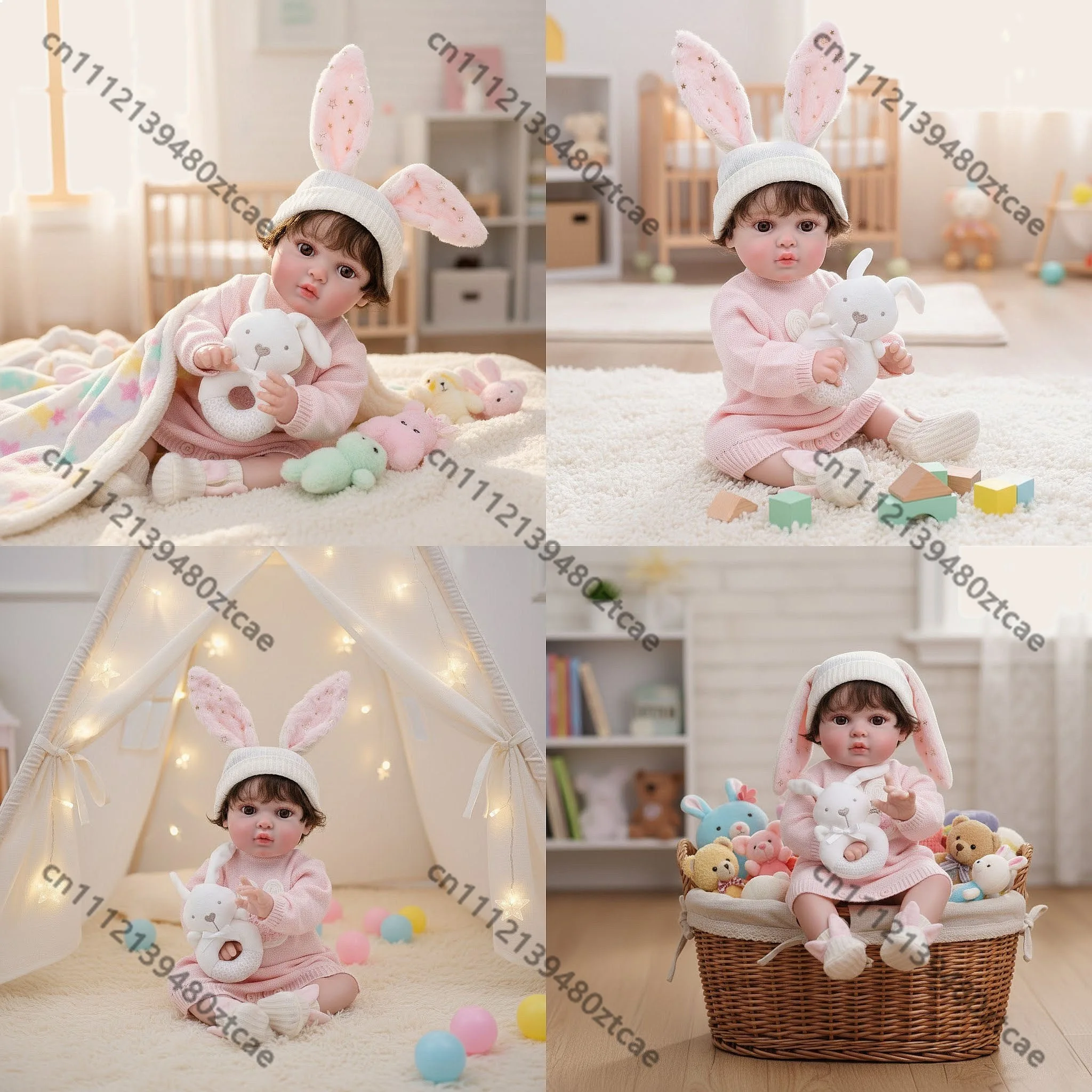 50cm Reborn Baby Doll Soft Silicone Realistic Toddler Toy Kids Educational Companion Gift