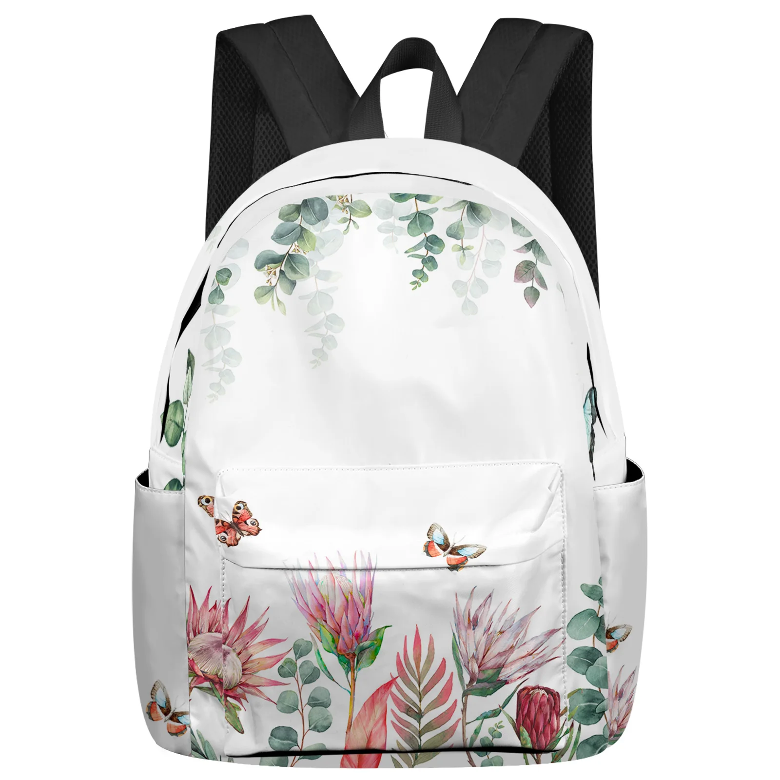 

Idyllic Tropical Plants Flowers Butterflies Women Man Backpacks Waterproof School Backpack For Student Boys Girls Bags Mochilas