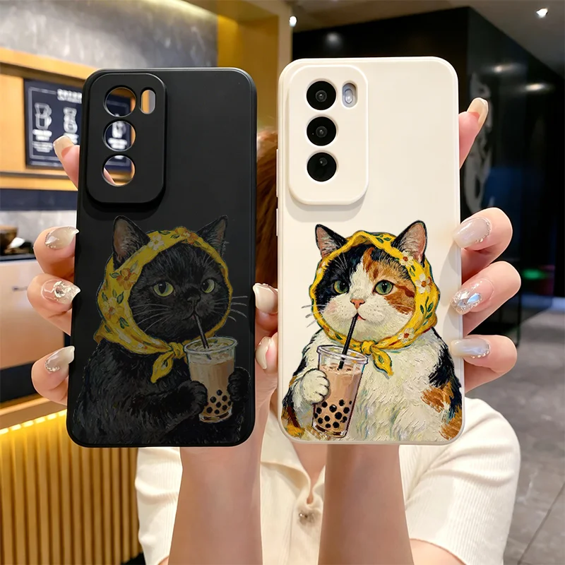 Funny Cartoon Animal Cat Couple Printed Phone Case for Samsung Galaxy S26 S25 Ultra S24 FE S23+ S22 S21 Plus S20 5G Soft Covers