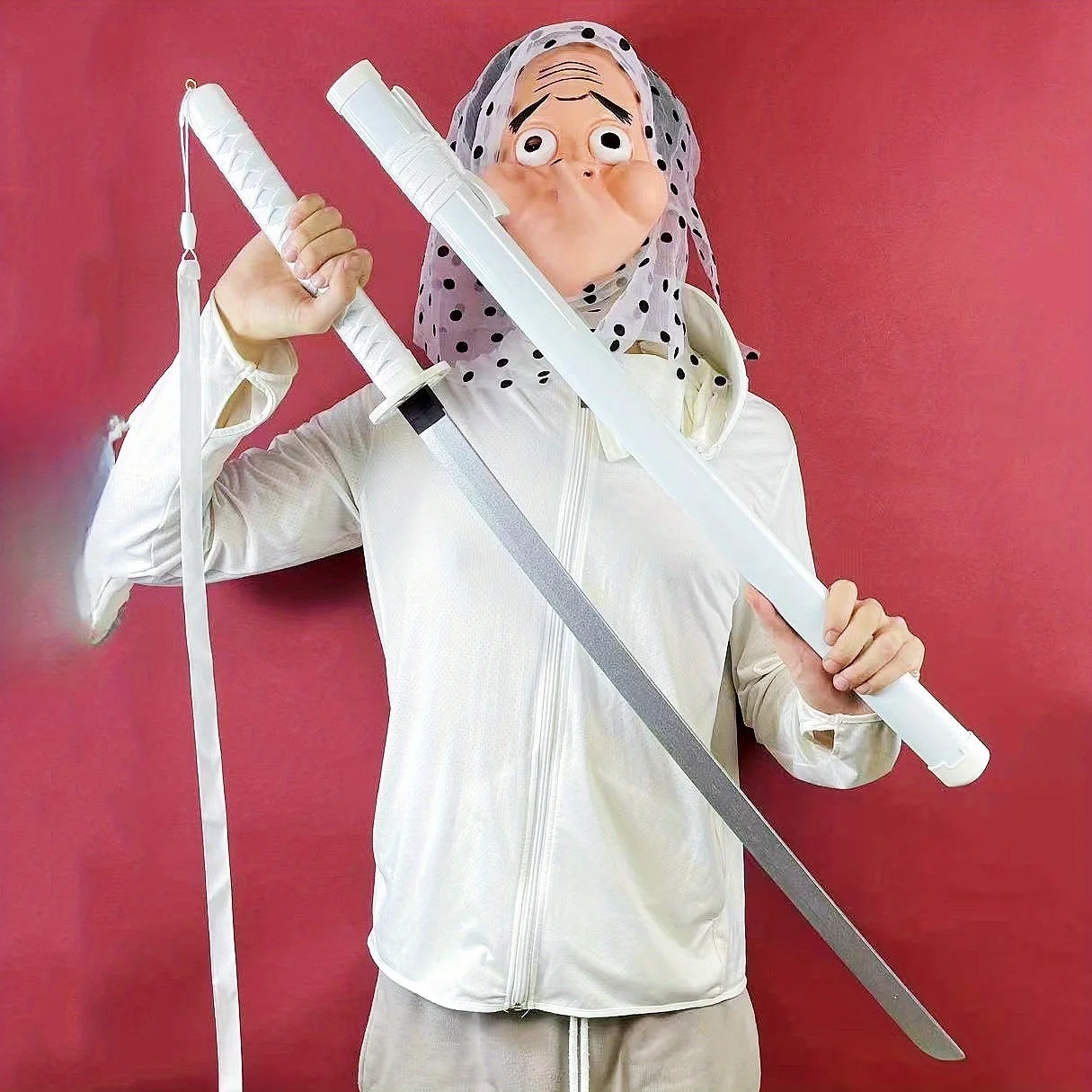 

40inch Rukia White Katana Original Samurai Sabre Bleach Anime Sword Cosplay Prop Real Size Japanese Katana Ninja Knife Blade Toy