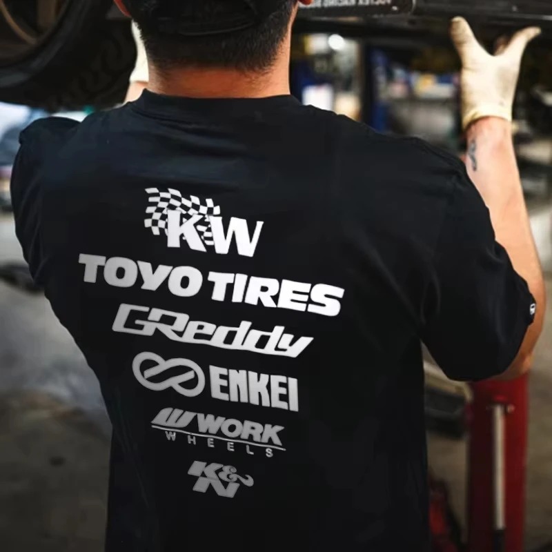 Nouveau T-shirt à manches courtes 2026 pour voiture japonaise modifiée, JDM Evolution KN Posture Enkei Modification Attitude KW Cultural Cotton