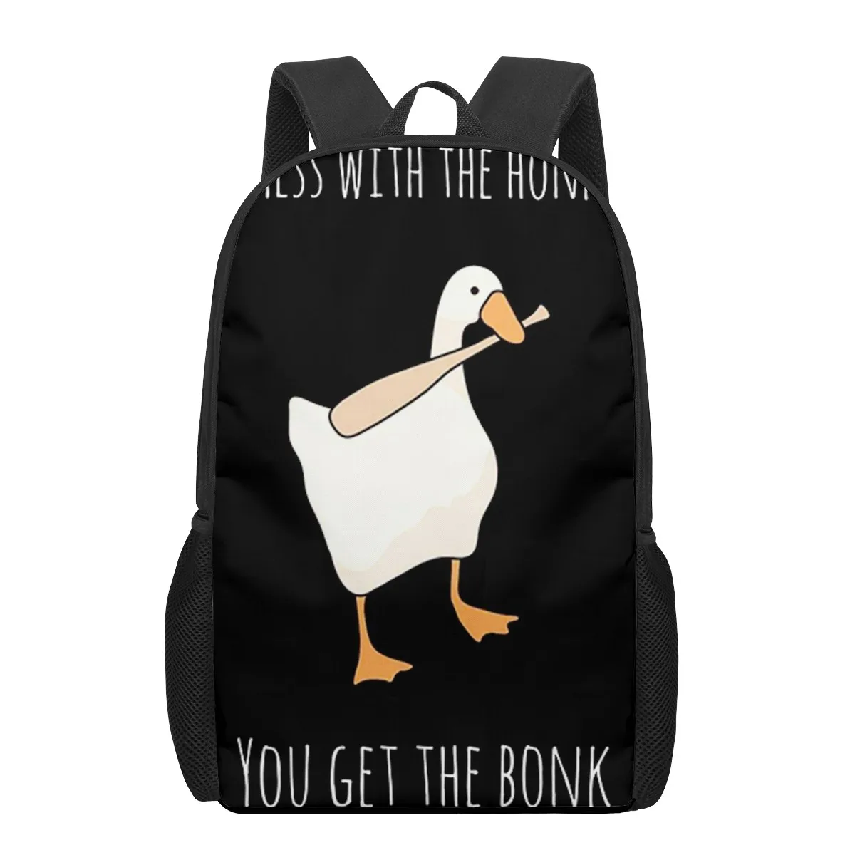 Untitled Goose Game Print School Bags for Boys Girls Primary Students Backpacks Kids Book Bag To Go Out,Shopping,Travel,Hiking