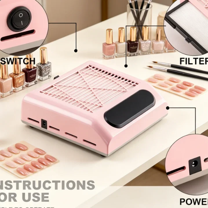 

Manicure Nail Vacuum Cleaner Strong Power Dust Collector Machine Tools With Remove Filter Nail Extractor Fan Nail Art Tool