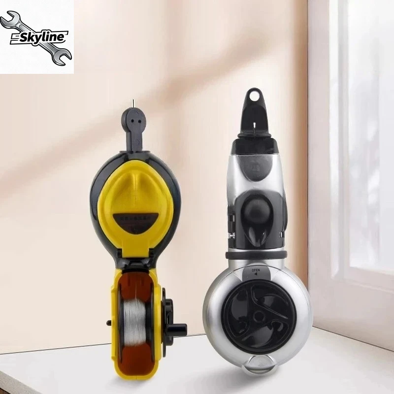Automatic ink bucket does not leak ink woodworking scribe ink manual hand crank line drawing elastic line wooden bucket