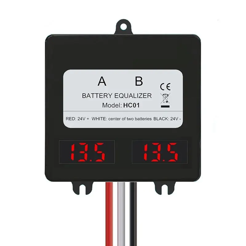 ABQU HC01 Battery Equalizer 2S 12V 24V, DC Inverter Active Balancer for Lead Acid NCM LFP Battery, LED Digital Display, 24V