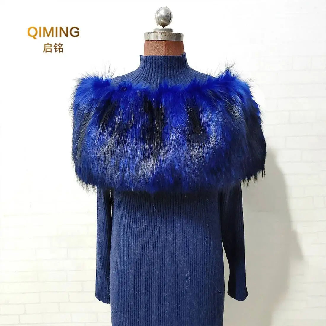 

Элегантный шарф-шаль из искусственного меха двойного назначения, теплый большой белый стиль енота, пушистый пушистый аксессуар из лисьего меха для модного покрытия