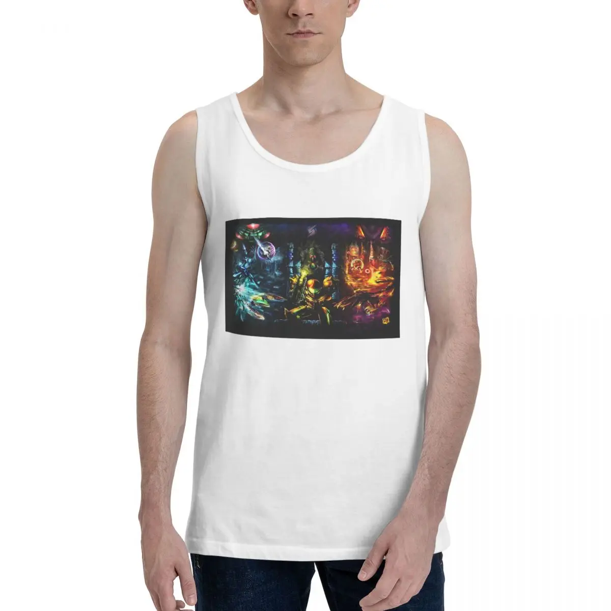 Harmony Of A Hunter 25 Years Of Metroid 100% Cotton Men's Sweatshirt Vest Sleeveless Clothing Tees Men Tank Tops T-shirt