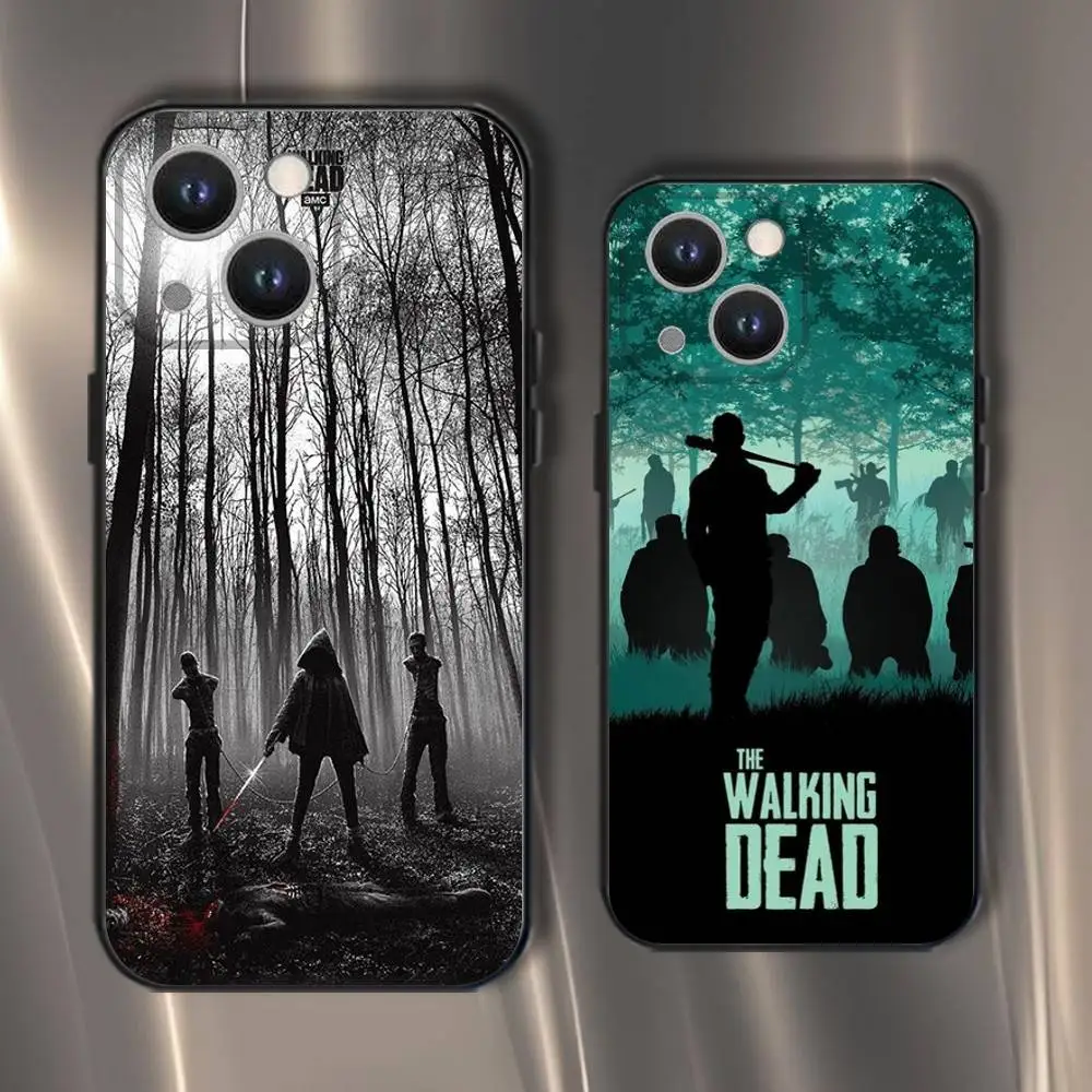 

The Walking Dead Phone Case For iPhone 16,15,14,13,12,11,Pro,XS,Max,XR,Plus,E,SE4,Mini Black Soft Cover