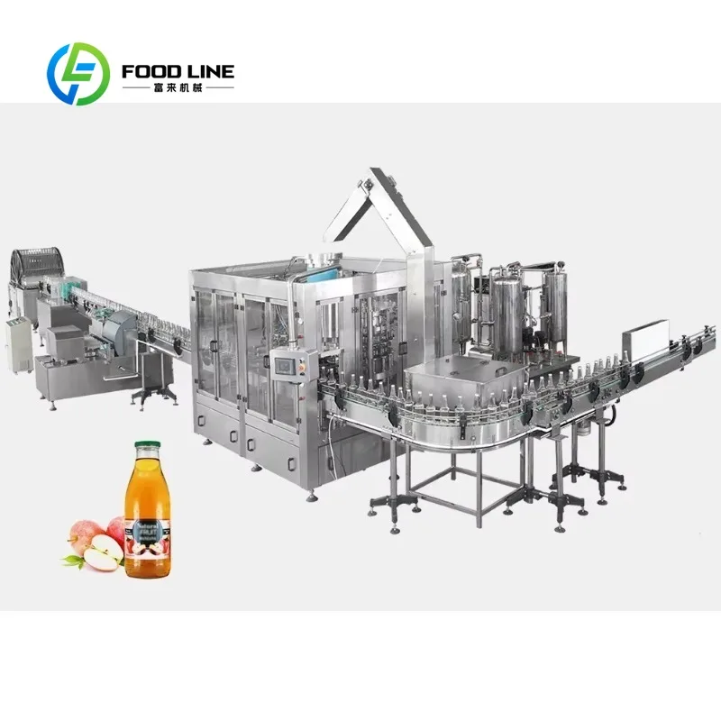 Customized Juice Filling Line PLC Control Juice Bottling Equipment Hot Filling Function For Apple Mango Juice Production Plant