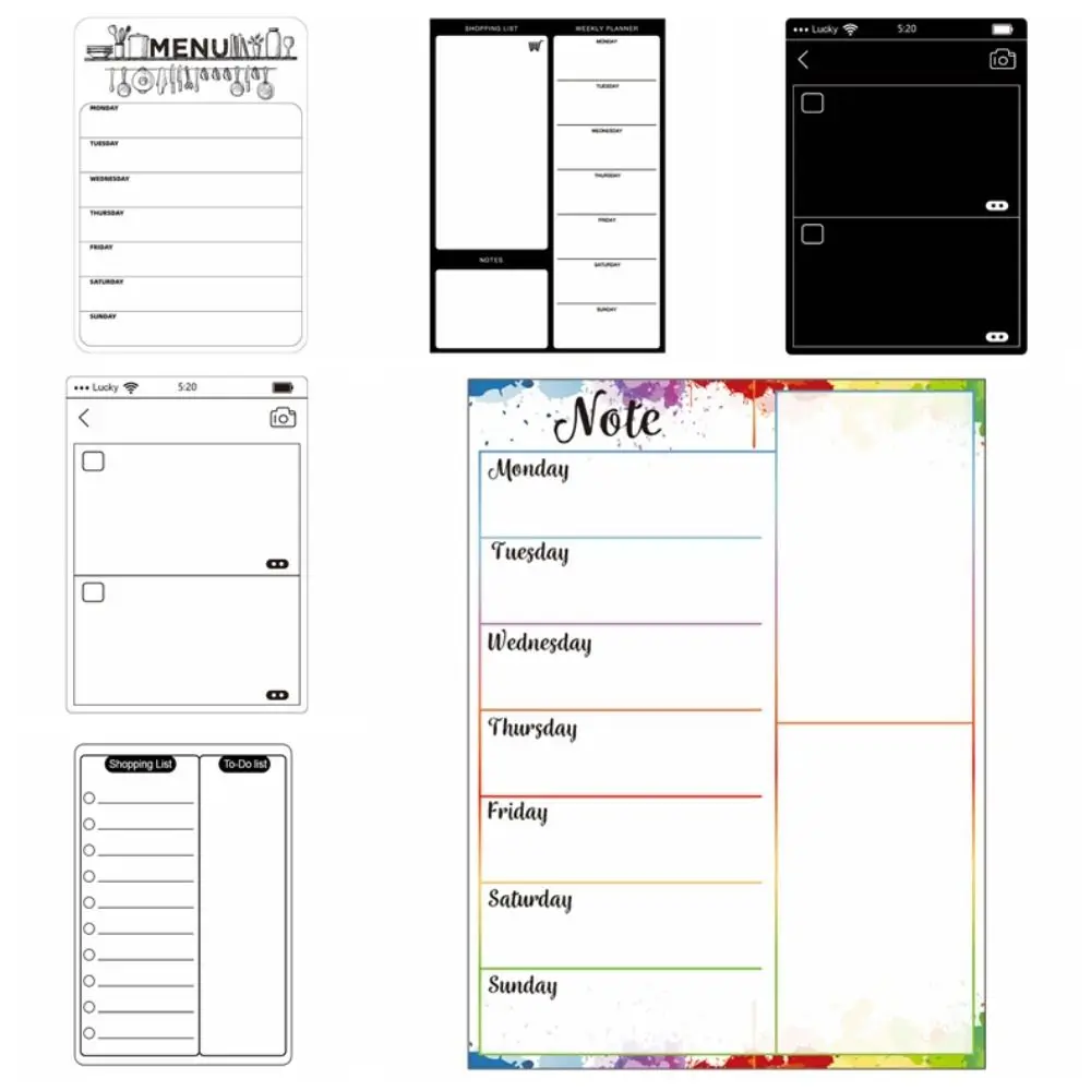 Plan Notizblock Memo Magnetischer Aufkleber TO DO LIST Einkaufsliste Magnetische Kühlschrankaufkleber Arbeitsplan Whiteboard Wochenplaner Menü