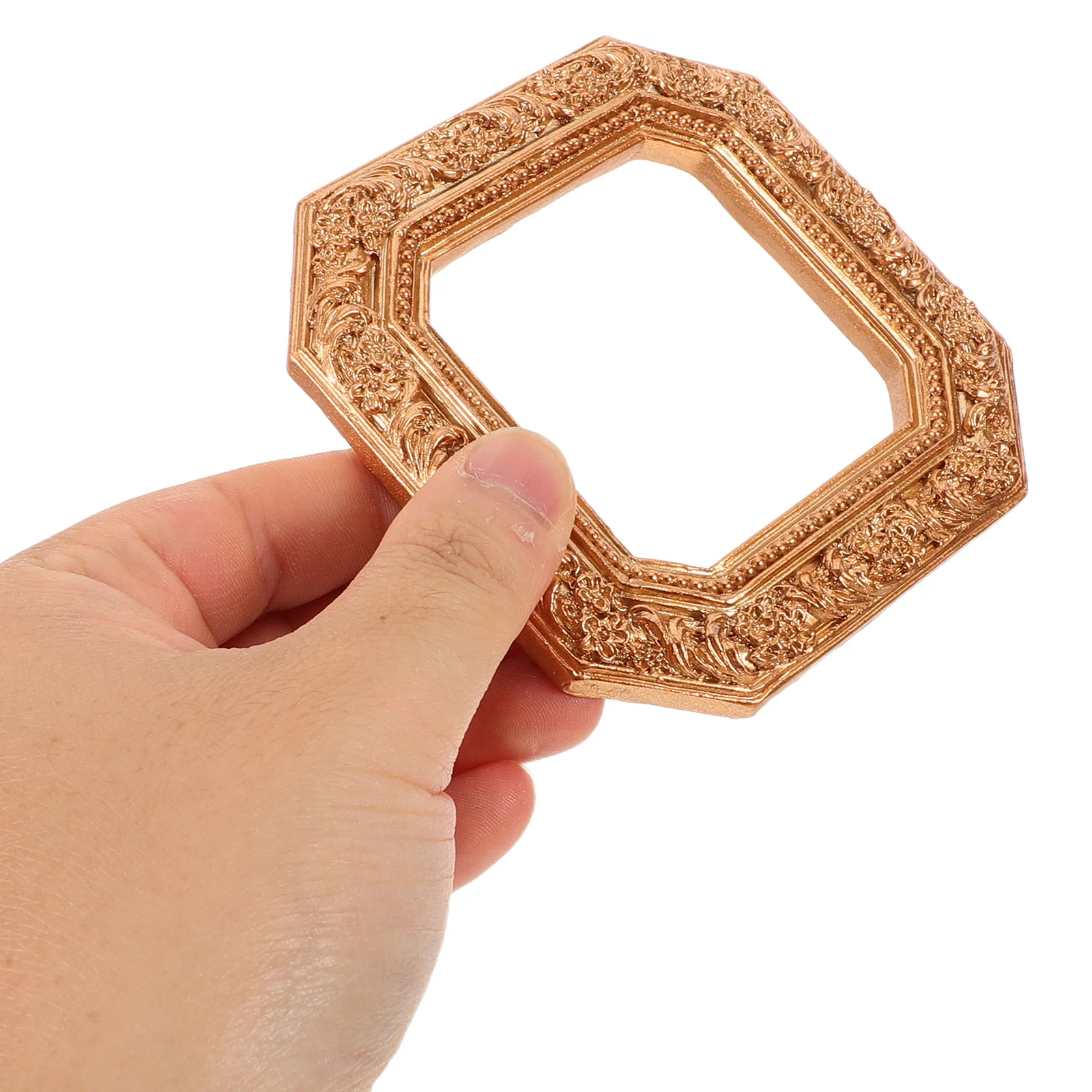 

4 Pcs Retro Photo Frame Picture Frames Holiday Party Hotel Decor Oval Rectangle Wall Hanging