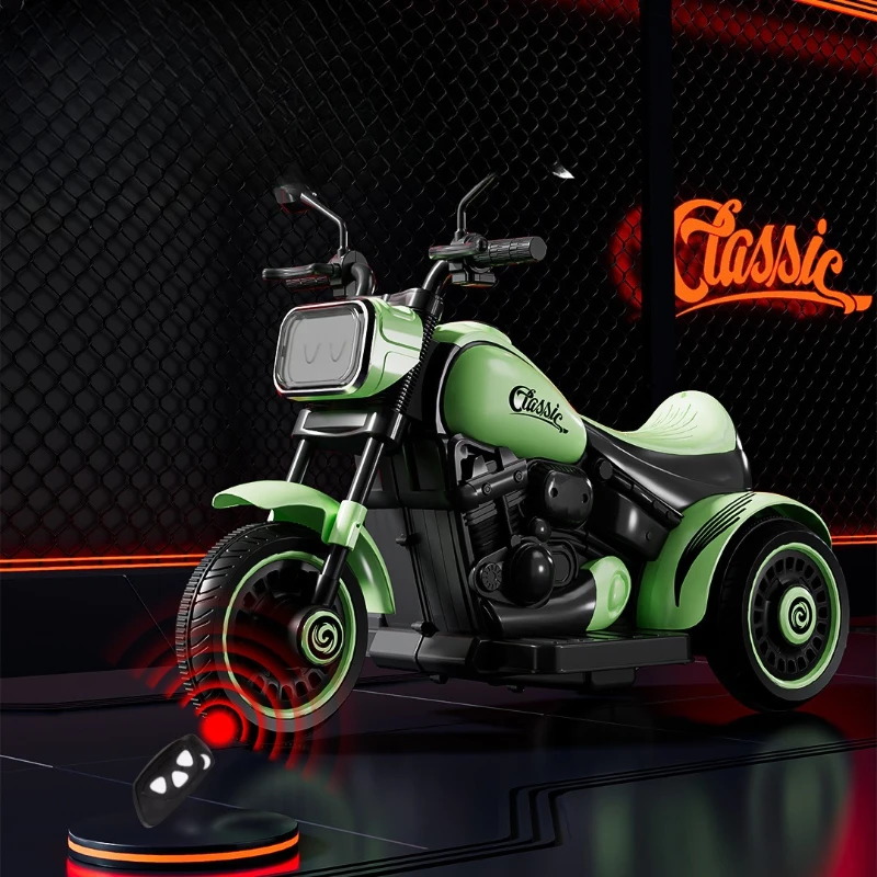 دراجة نارية كهربائية للأطفال 3 عجلات لعبة عن بعد سيارة بلوتوث موسيقى تمكين عجلات مضادة للانزلاق PP مادة آمنة تجربة ركوب ممتعة