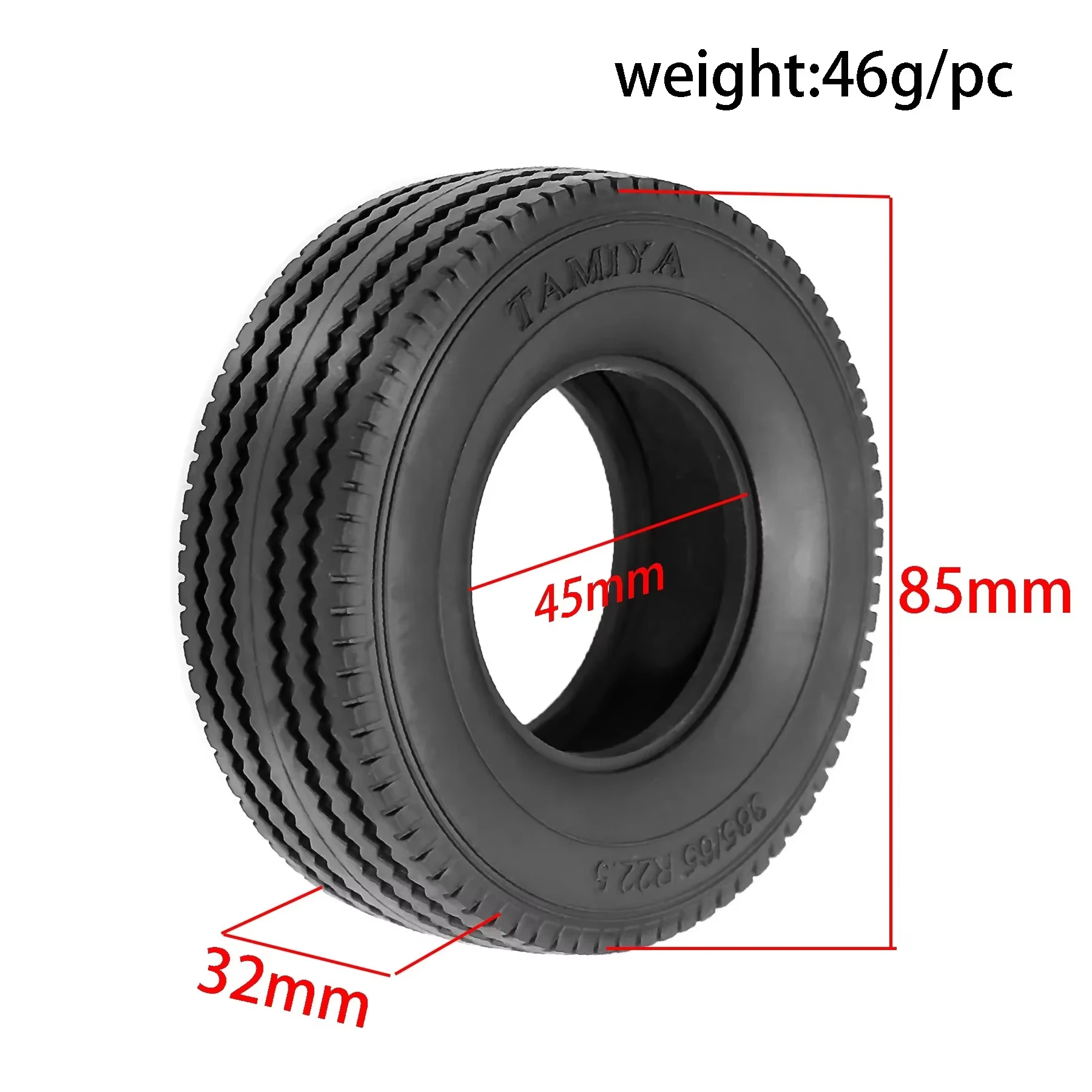 High Grip Wear Resistant Rubber Tyres 1/14 RC Truck Realistic Simulation Tires DIY Mod Accessories Compatible Tamiya Trailer Tru - view 3