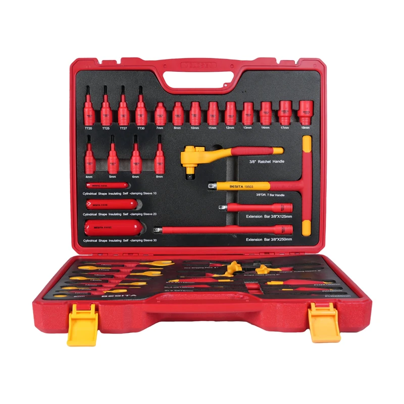 Professional EV Repair Tools 41 Pieces 1000V Insulated Wrench Socket Screwdriver Hand Tool Set