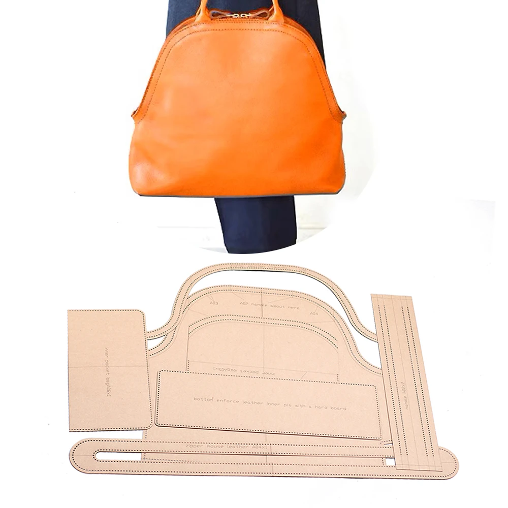 diy Leather kraft shell handbag  kraft paper die cutting template pattern hollowed stencil 35x31x10cm