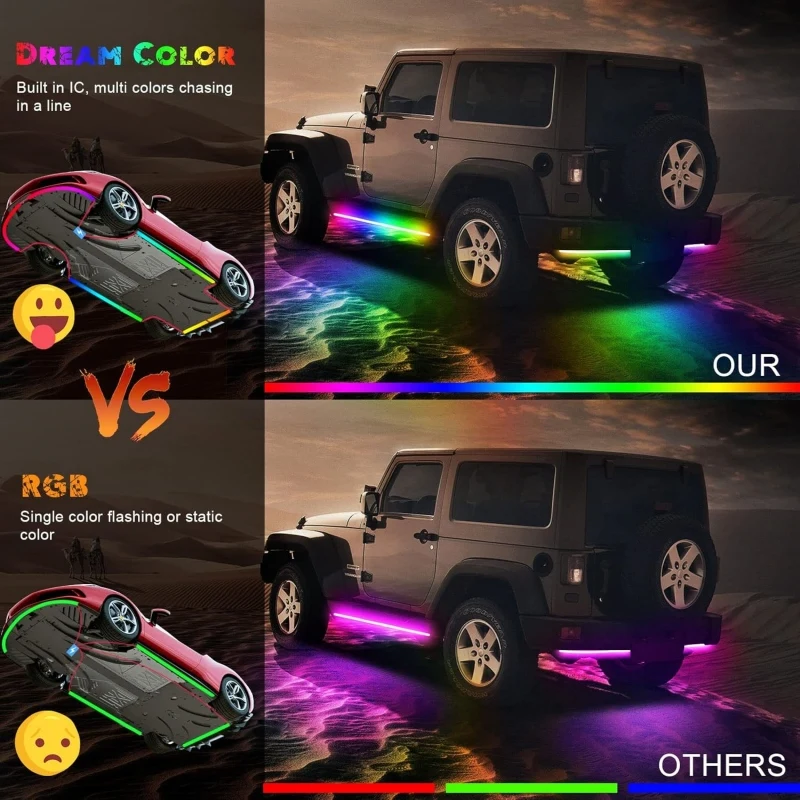 Other Accessories Dual Row Emitting Diode Bar Waterproof Dream Color Dim Light Bar Kit