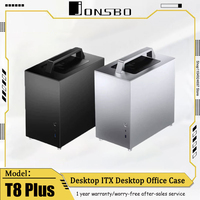 JONSBO T8 PLUS Desktop Chassis ITX Desktop Office Portable All Aluminum Glass Side Transparent Chassis ATX Power Chassis Black