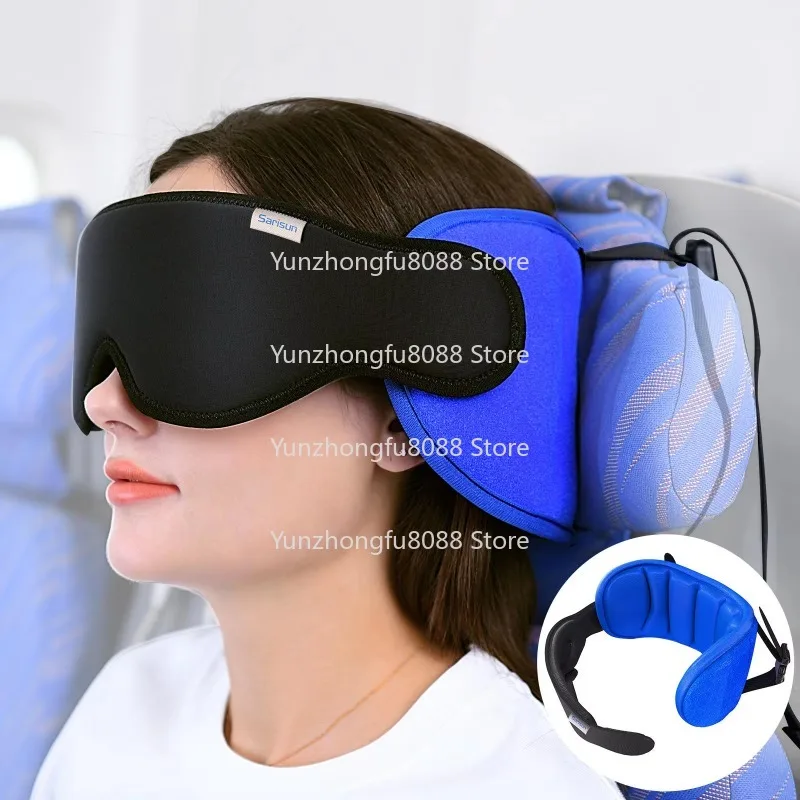 Wrap Head Sleep Neck Pillow Support Prevents Tilt Eye Mask and Chin Support Headrest, Suitable for Aircraft Car Travel view 2