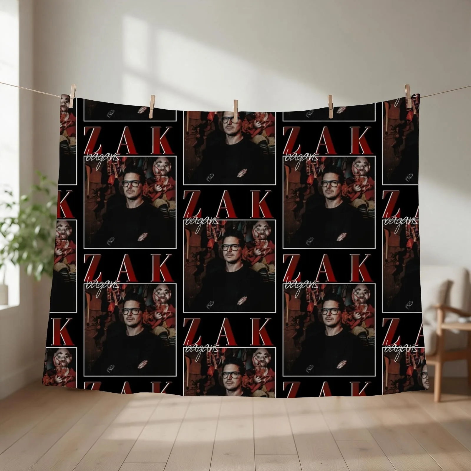 90's Vintage Zak Throw Blanket couch cozy soft plush fuzzy picnic outdoor blanket