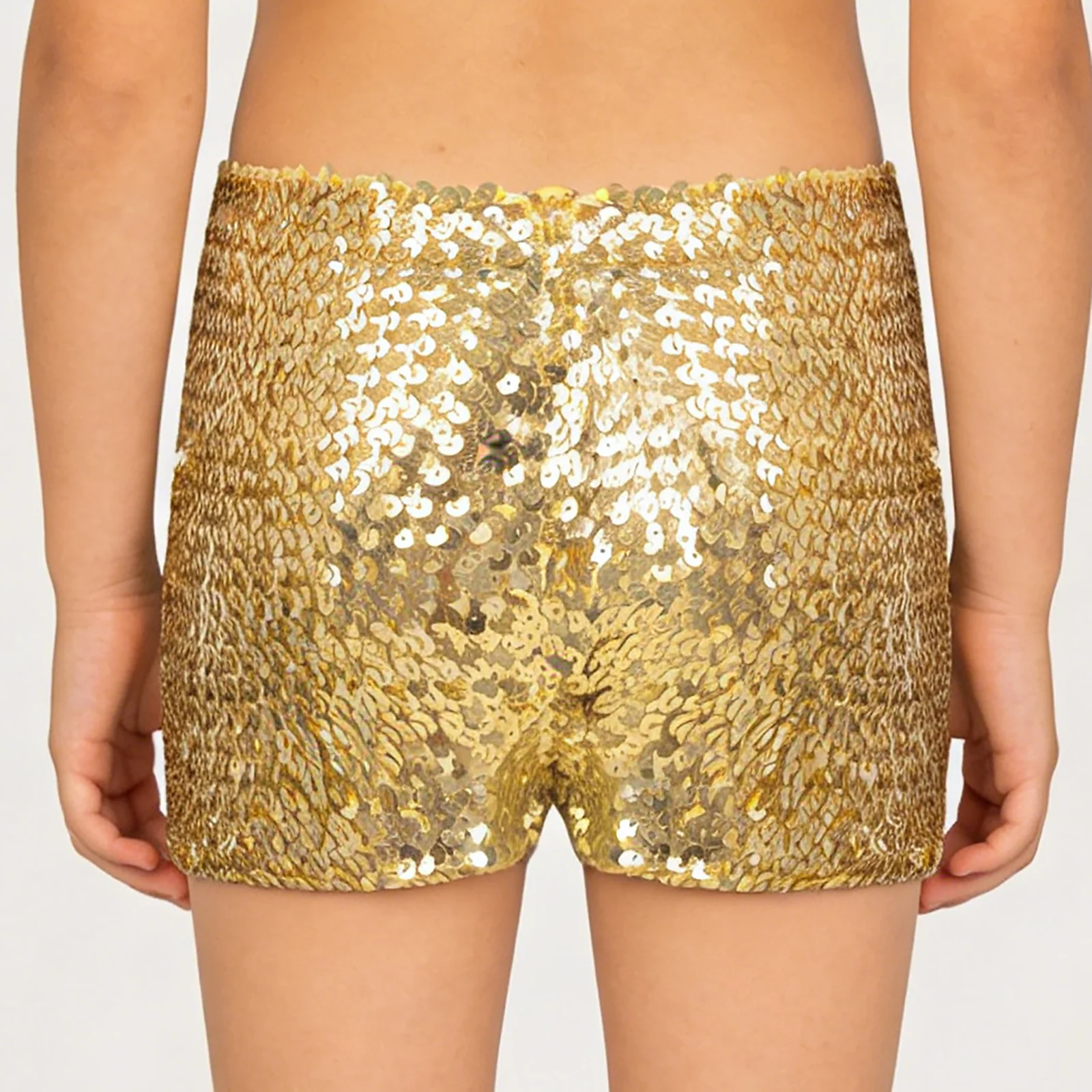 Children Girls Sparkle Sequins Dance Shorts Hip Hop Jazz Dance Performance Costume Athletic Tumbling Yoga Gymnastics Short Pants