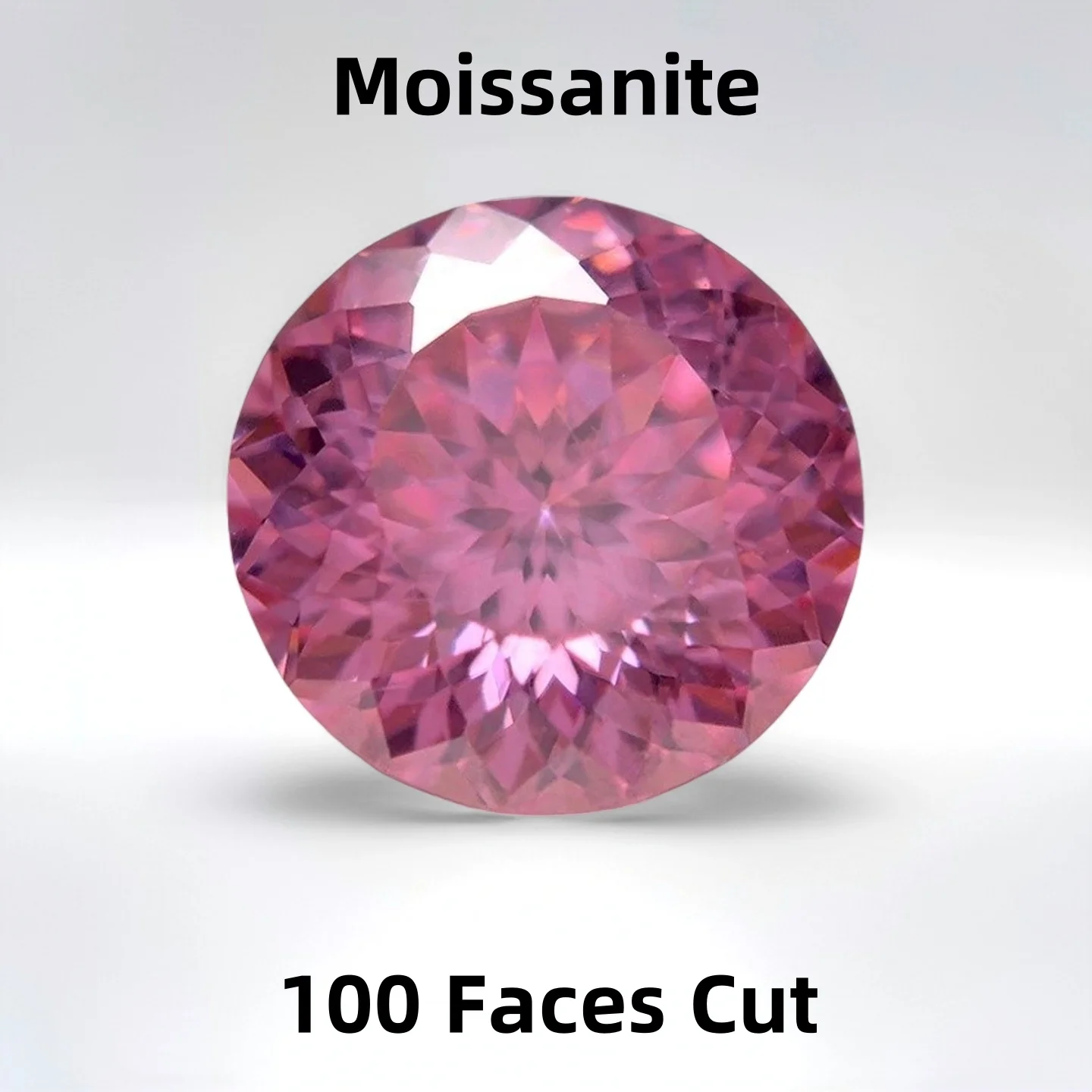 

Moissanite Stones 100 Faces Cut Pink Colour Round Shape with GRA Certificate DIY Jewelry Ring Earrings Making Materials