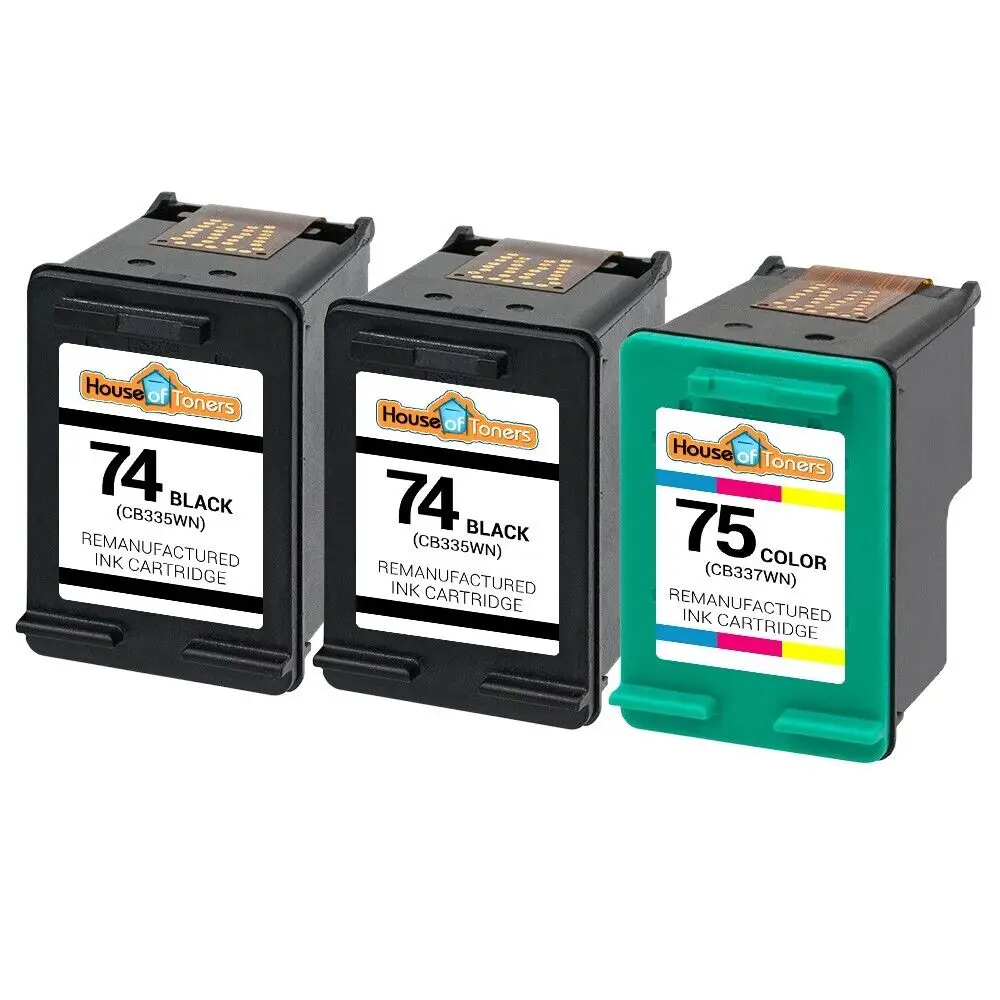 3 PK #74 CB335W & #75 CB337W Ink for HP Photosmart D5300 D5345 D5360 D5363 D5368