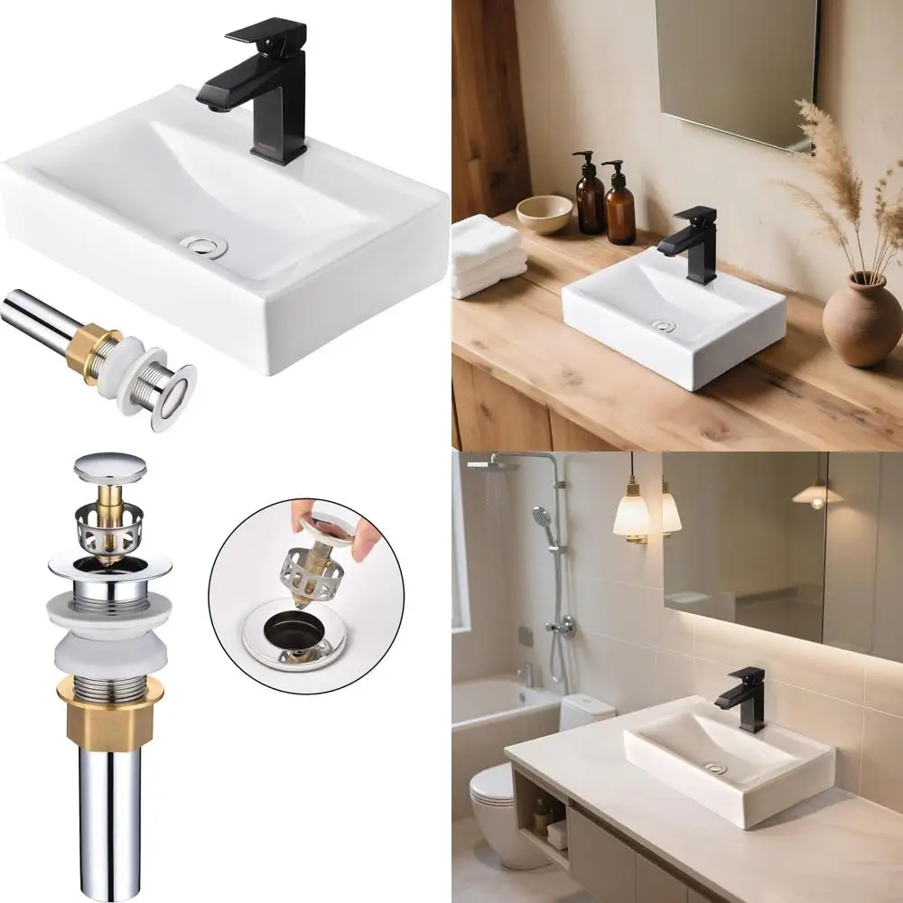 18x12 Oil Rubbed Bronze Single Handle Above Counter Bathroom Sink with Pop-Up Drain