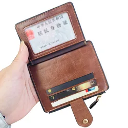 Men  credit  card holder Pu Leather Wallet Zipper Coin Pocket Card Case Purse credit  card holder for men and women