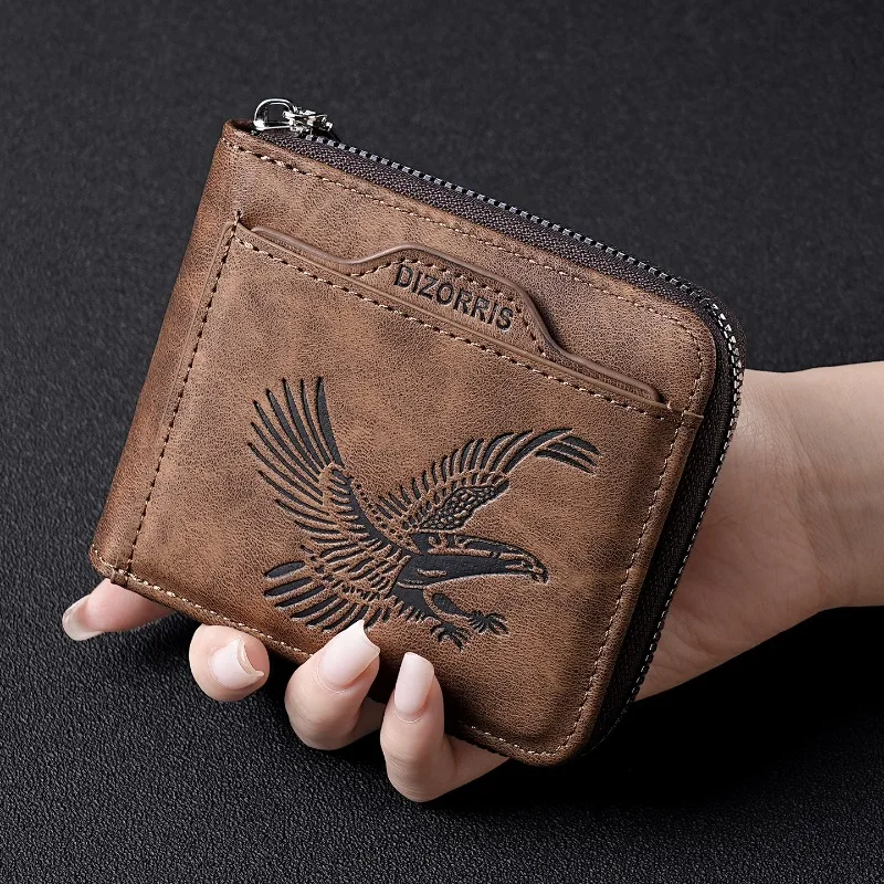 New Horizontal‑style Men Wallet Short‑sized Retro Fashion Large‑capacity Multi‑card‑slot Document‑holder Billfold Portable Male
