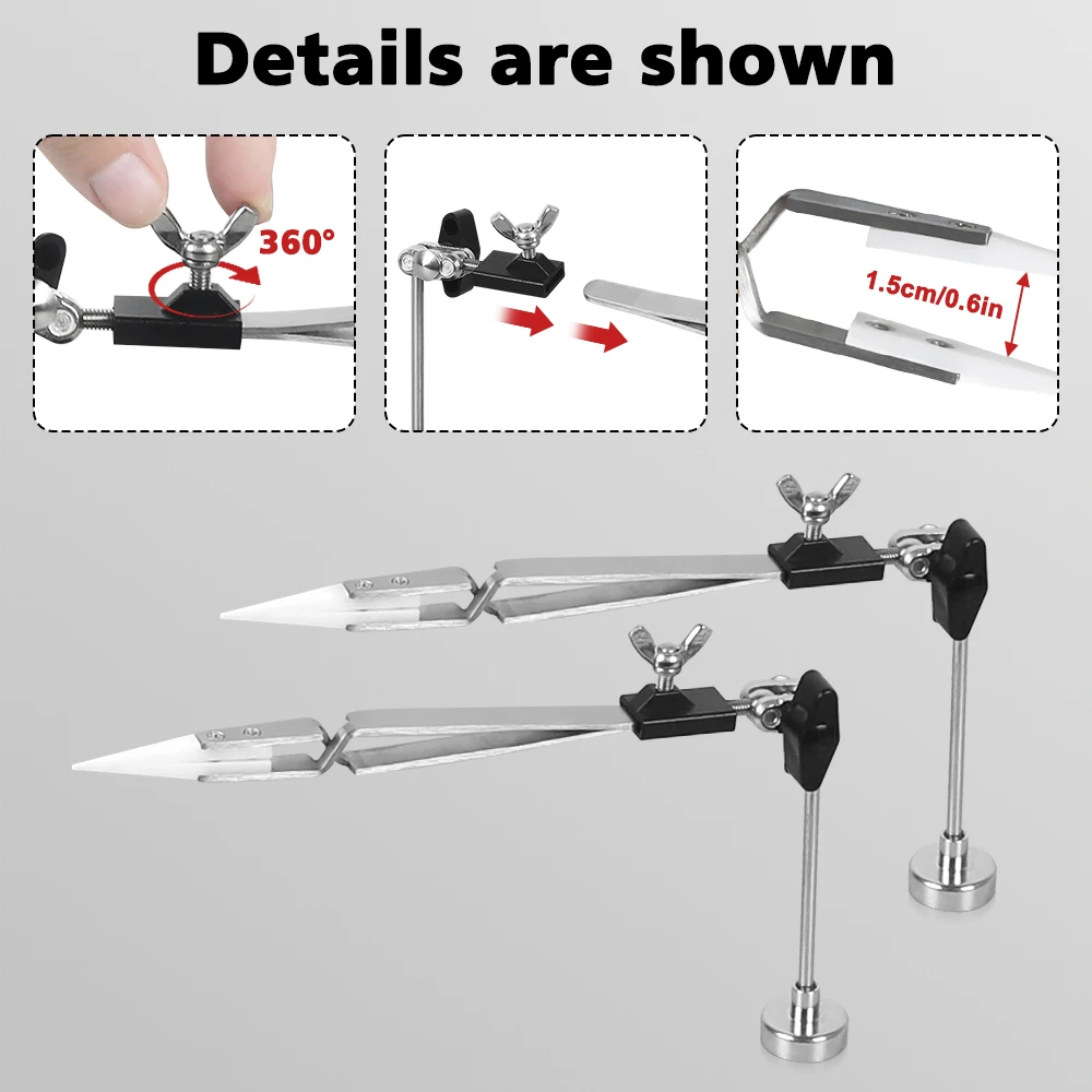 

NEWACALOX магнитная пайка третья рука помощи гибкий пинцет из нержавеющей стали/керамики держатель печатной платы сварочный позиционер инструмент