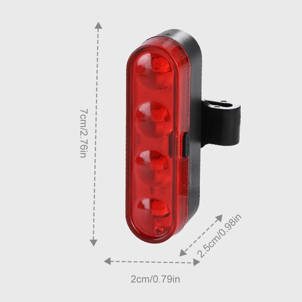 4 Sets Rear Bike Tail Light USB Rechargeable LED Red Bright Taillights Cycling Warming Safety Lamp Bicycle Rear Night Light