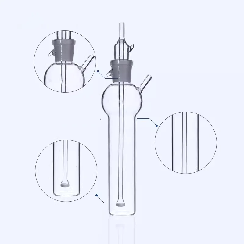 Bubble gas sampling bottle impact absorption bottle impact 10ml 25ml 50ml 75ml 250 gas sampling bottle laboratory glassware