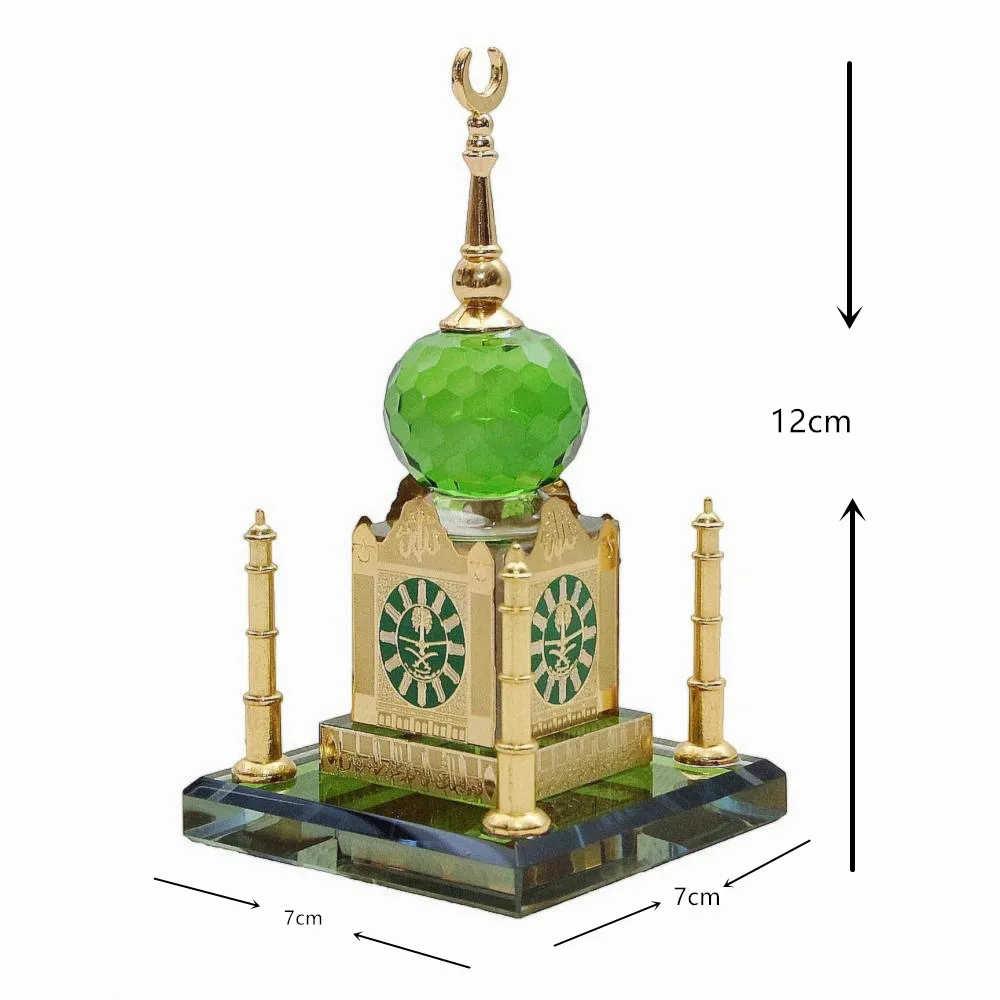 مسلم كابا كريستال مذهب أربع أعمدة مسجد نموذج مصغر ديكور المنزل الإسلامي عرض الهندسة المعمارية الإسلامية تذكارية