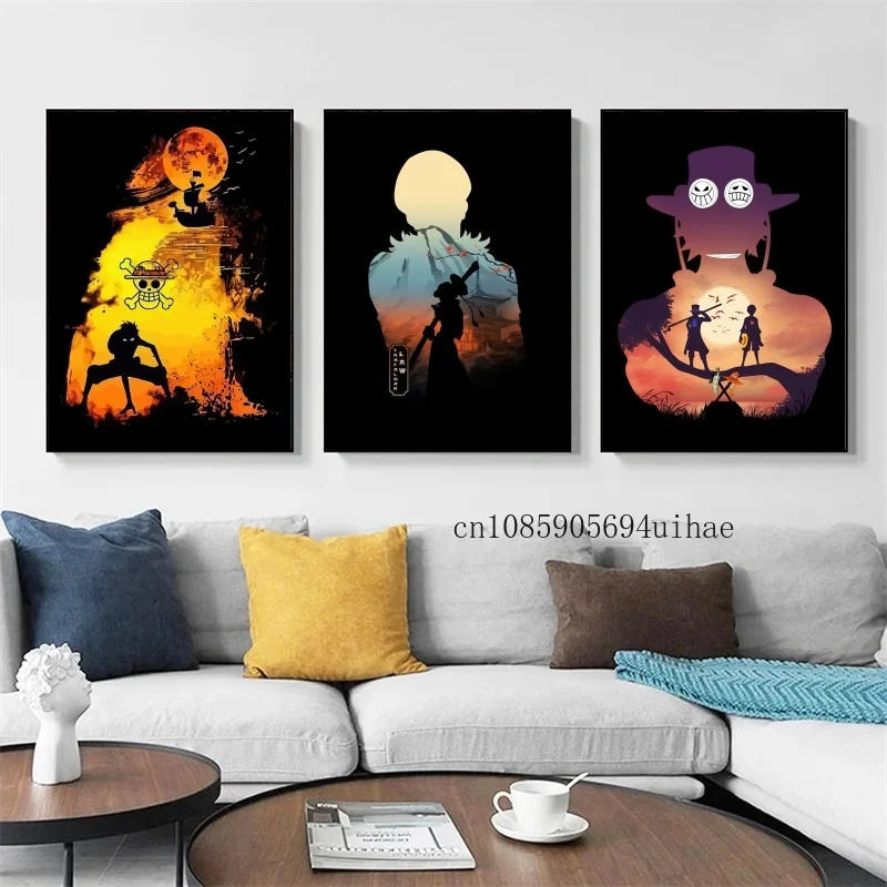 

Anime Luffy Picture Home Living Room Suitable for Bedroom Bar Cafe Entrance Art Poster Printing Wall Canvas Decoration Painting
