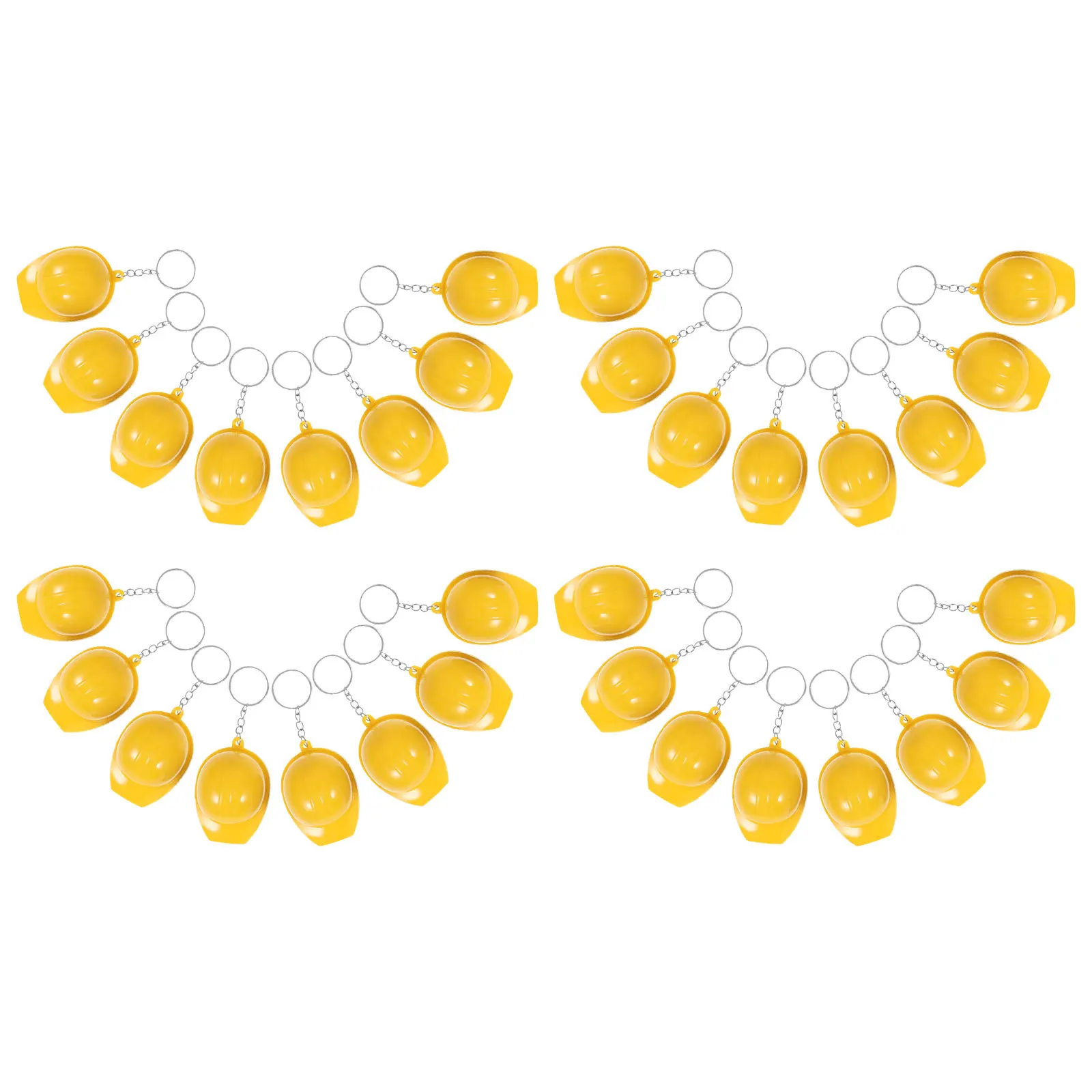 

100Pcs Mini Construction Hat Keychains Yellow Safety Party Favors Ornaments Backpack Charms Decorations Kids Adults