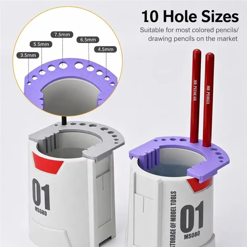 A63T-Model Brush Washer Cup With 10-Hole Drying Rack / Storage Bucket For Model Painting Brushes Cleaning Tool