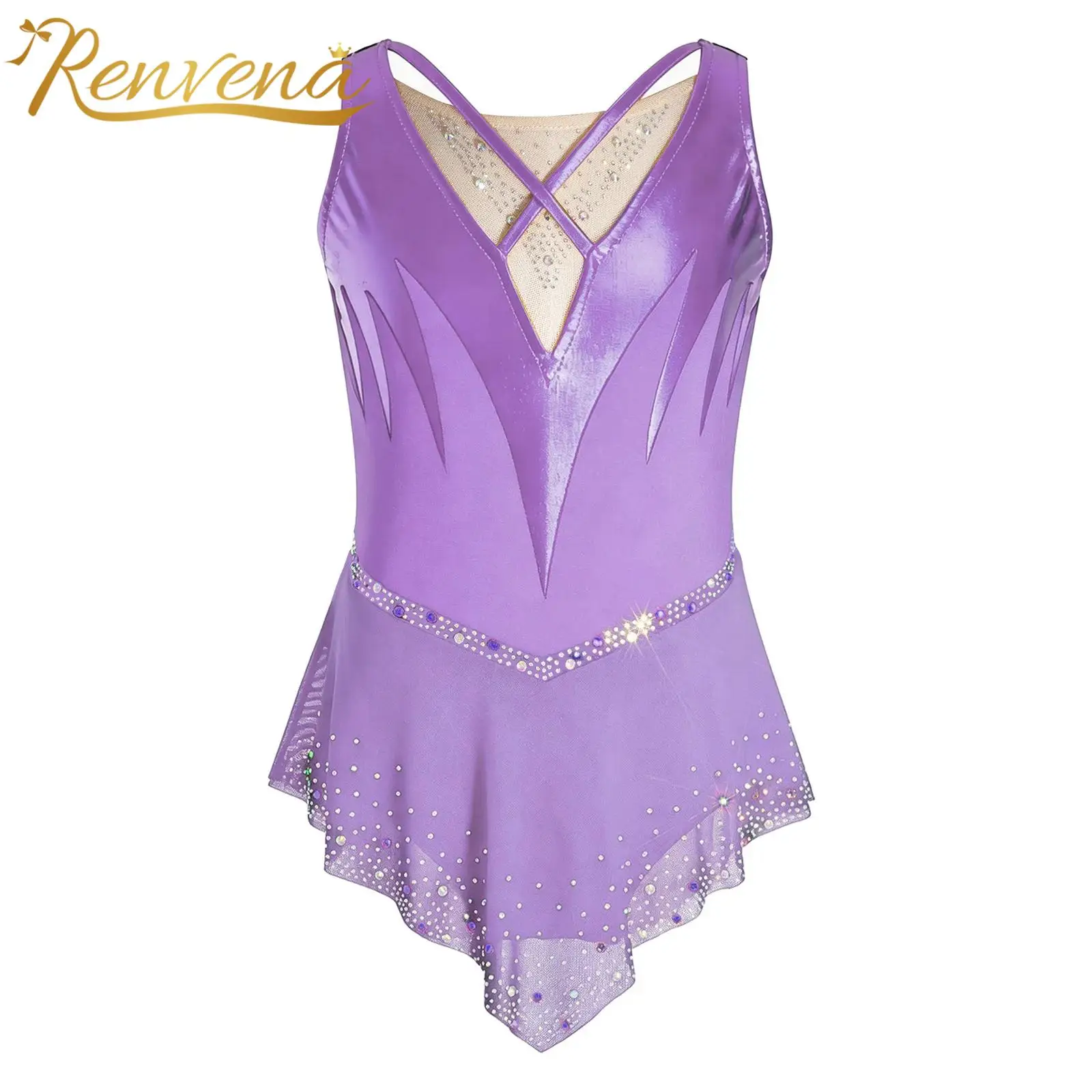 Kids Bodysuit for Girls Mesh Patchwork Leopard Print Ballet Dance Jumpsuit Unitard Metallic Trim Gymnastics Skating Bodysuit