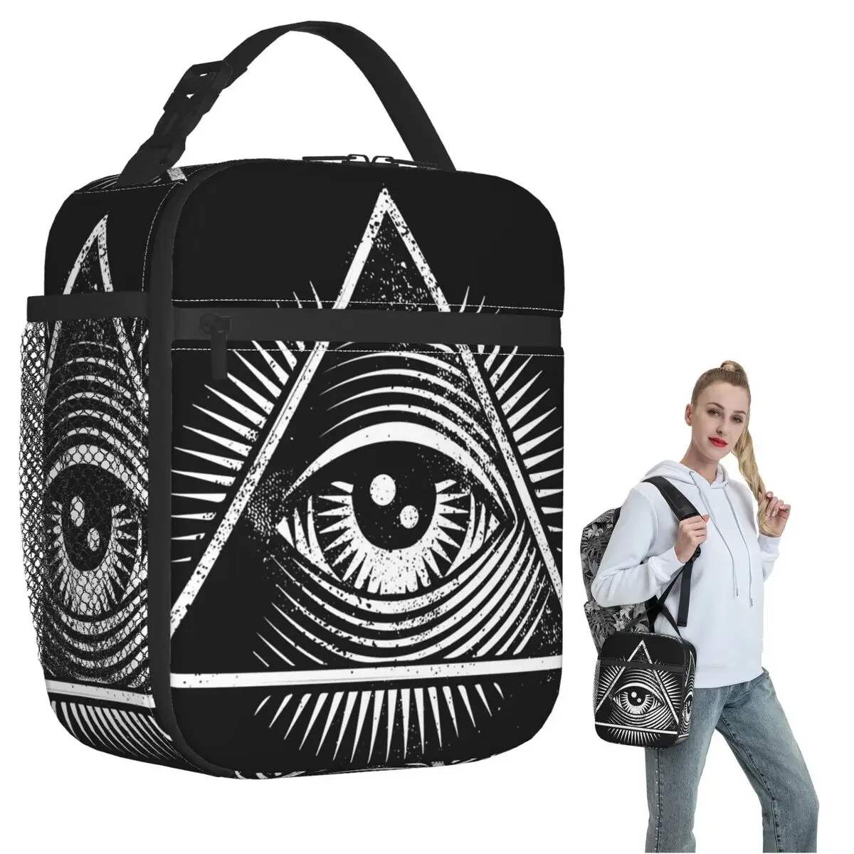 Illuminati All Seeing Eye Insulated Lunch Bag for Women Children Portable Food Boxes Thermal Lunch Box Tote
