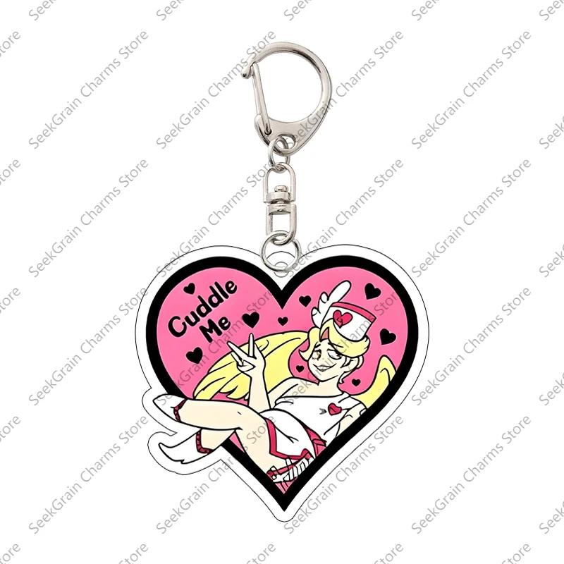 Angel Dust Vox Husk Hazbin Hotel Acrylic Keychain Bag Pendant Cartoon Anime Decoration Affordable Accessories Hot Birthday Gift view 4