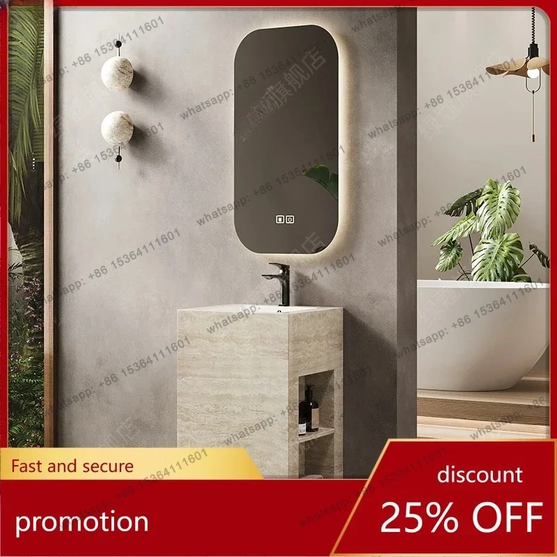 FGrock slab column basin integrated seamless connection ceramic basin floor washbasin balcony outdoor villa storage washbasin