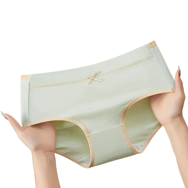 

Women's Underwear Antibacterial Cotton crotch Breathable Sweat Absorption Simple Comfort Cotton Women's Briefs женские трусы для