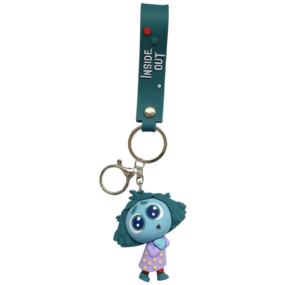 Anime INSIDE OUT Figure Keychain Cute Brain Secret Service Team 3D Doll Cartoon Car Key Accessories Pendent Gift for Children