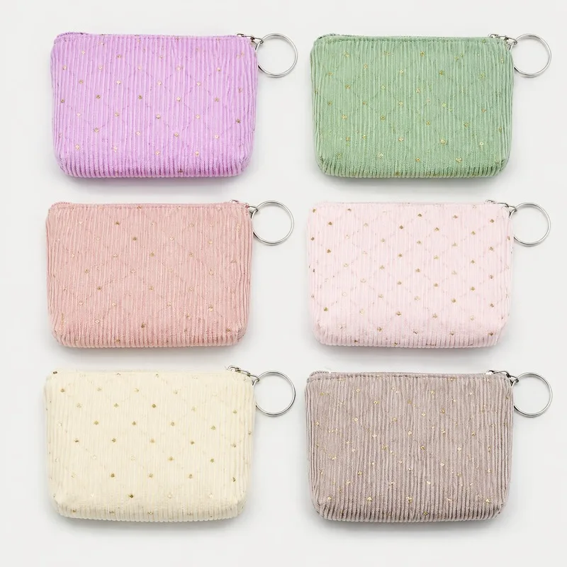 3PCS Random Color Women Mini Coin Purse Small Car Key Wallet Portable Travel Household Card Storage Bag