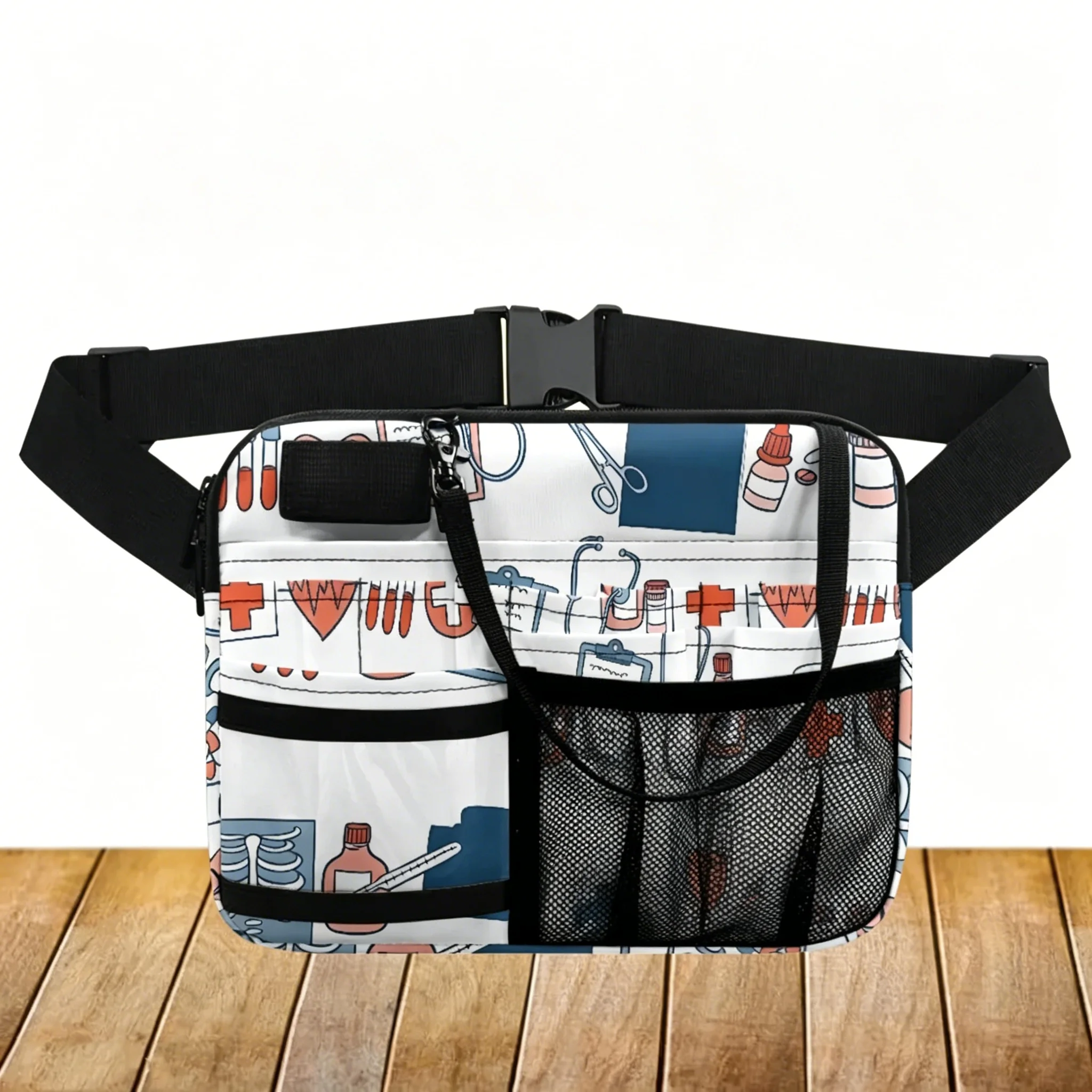 Pink Medical Theme Waist Bag - usage example