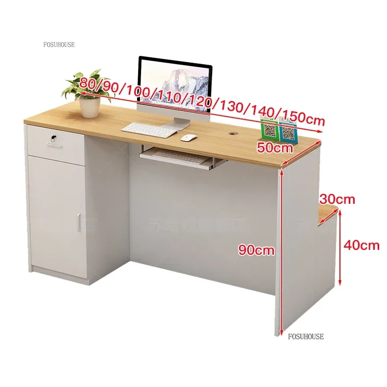 مكتب الاستقبال الفاخر متجر الملابس أمين الصندوق بسيط متجر الملابس النسائية طاولة بار صغيرة صالون تجميل شركة مكتب الاستقبال B