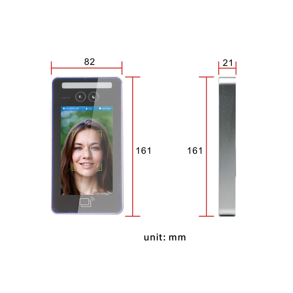 YYHC 4.3 inch waterproof face biometric attendance device, face scan door access control terminal, time attendance machine