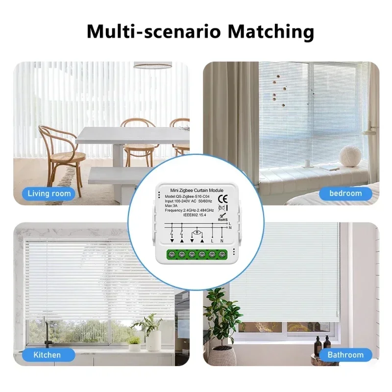 Tuya WiFi/Zigbee ม่านอัตโนมัติโมดูลมู่ลี่สวิตช์ที่เชื่อมต่อลูกกลิ้งชัตเตอร์ Motor listrik ทำงานกับ Alexa Google Home