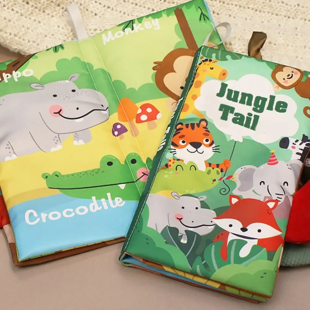 Verlichtingsboek Dieren Staart Babydoekboek Ouder-kind Educatief stoffen kinderboek Zachte interactieve puzzel Doekboek voor kinderen
